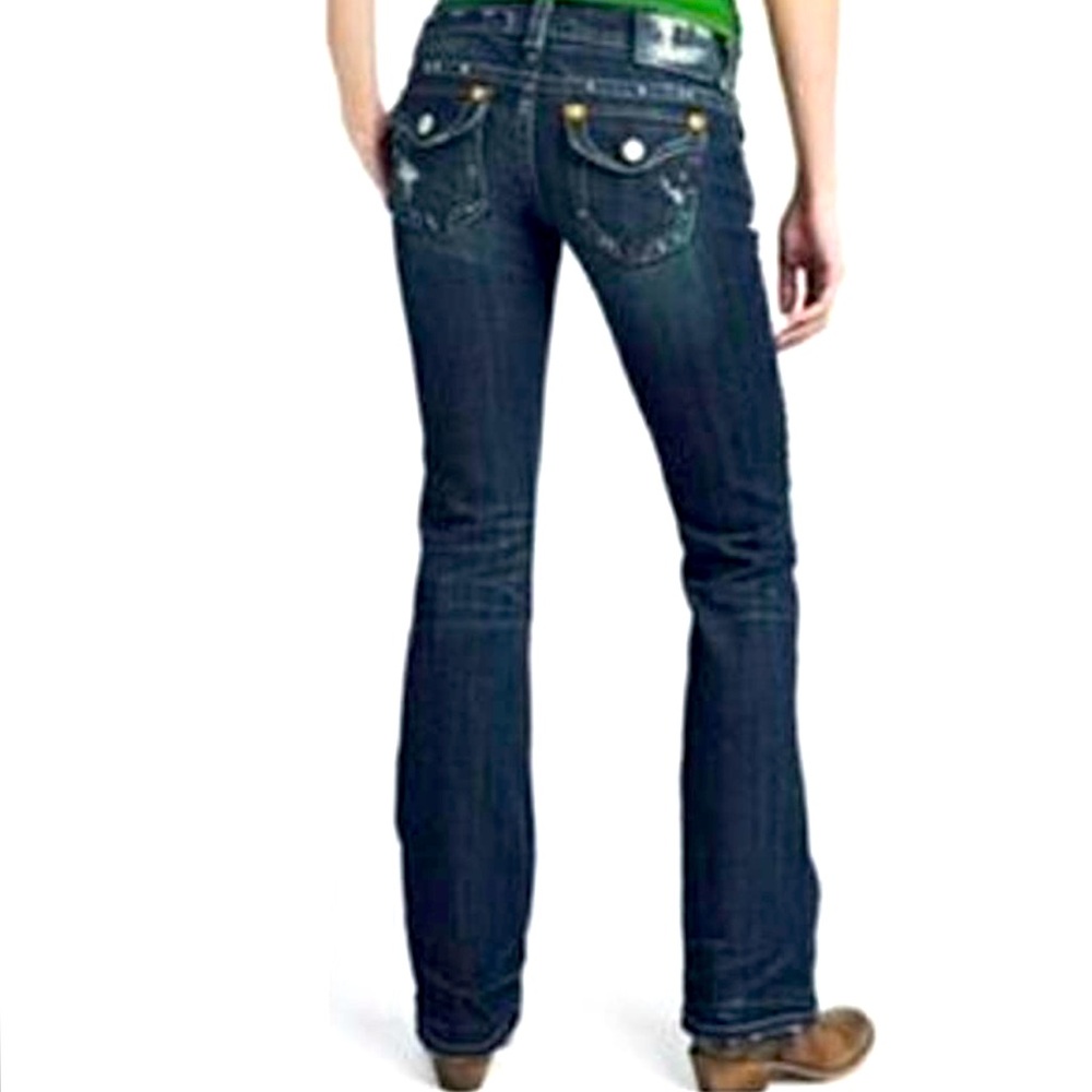 MEK Denim Womens Size 27 New York Cigarette Skinny Bootcut Distressed Jeans